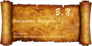 Bergauer Ninett névjegykártya